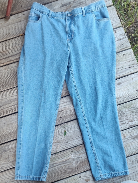 Woman Within Denim - Woman Within Light Blue Elastic Waist Denim Pants Size 16W